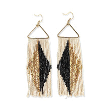 Erica Black Split Diamond Fringe Earrings