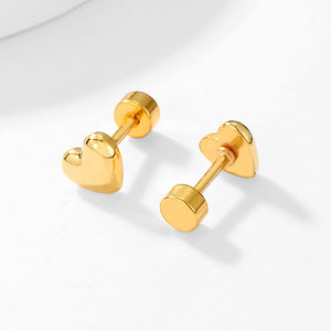 Tiny Gold Heart Studs