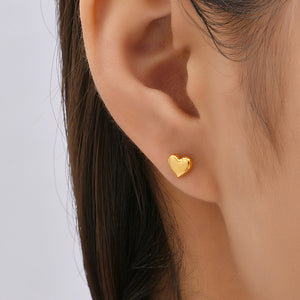 Tiny Gold Heart Studs