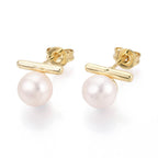 T-bar Pearl Stud