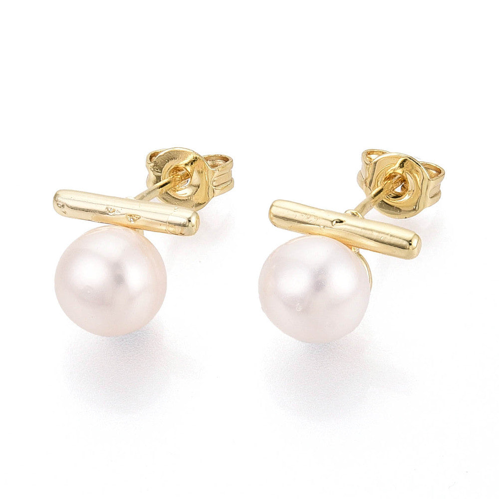 T-bar Pearl Stud