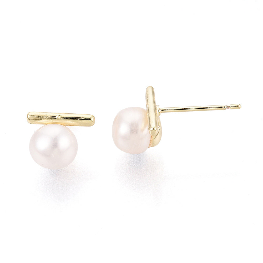 T-bar Pearl Stud