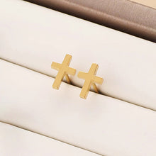 Gold Cross Studs