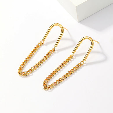 Gold Open Arch Dangle Earring