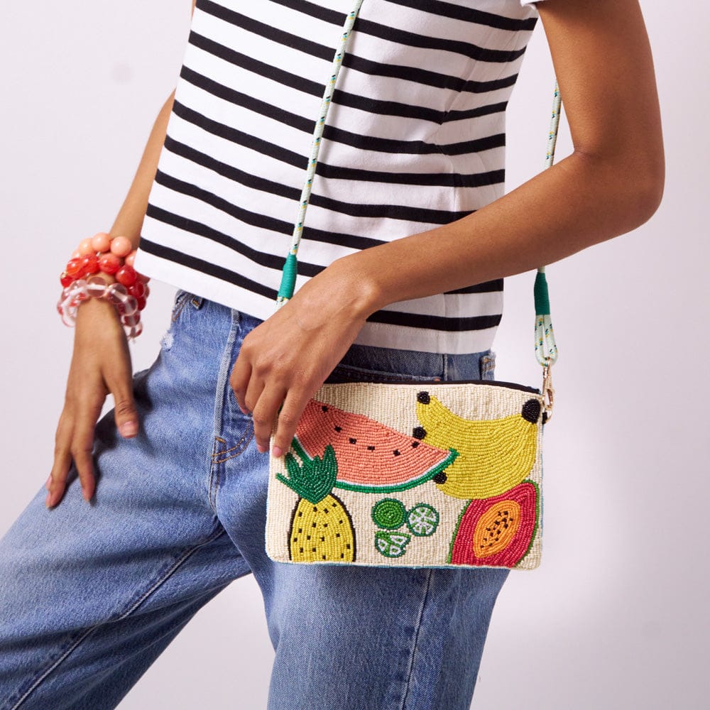 Leila Beaded Fruit Clutch