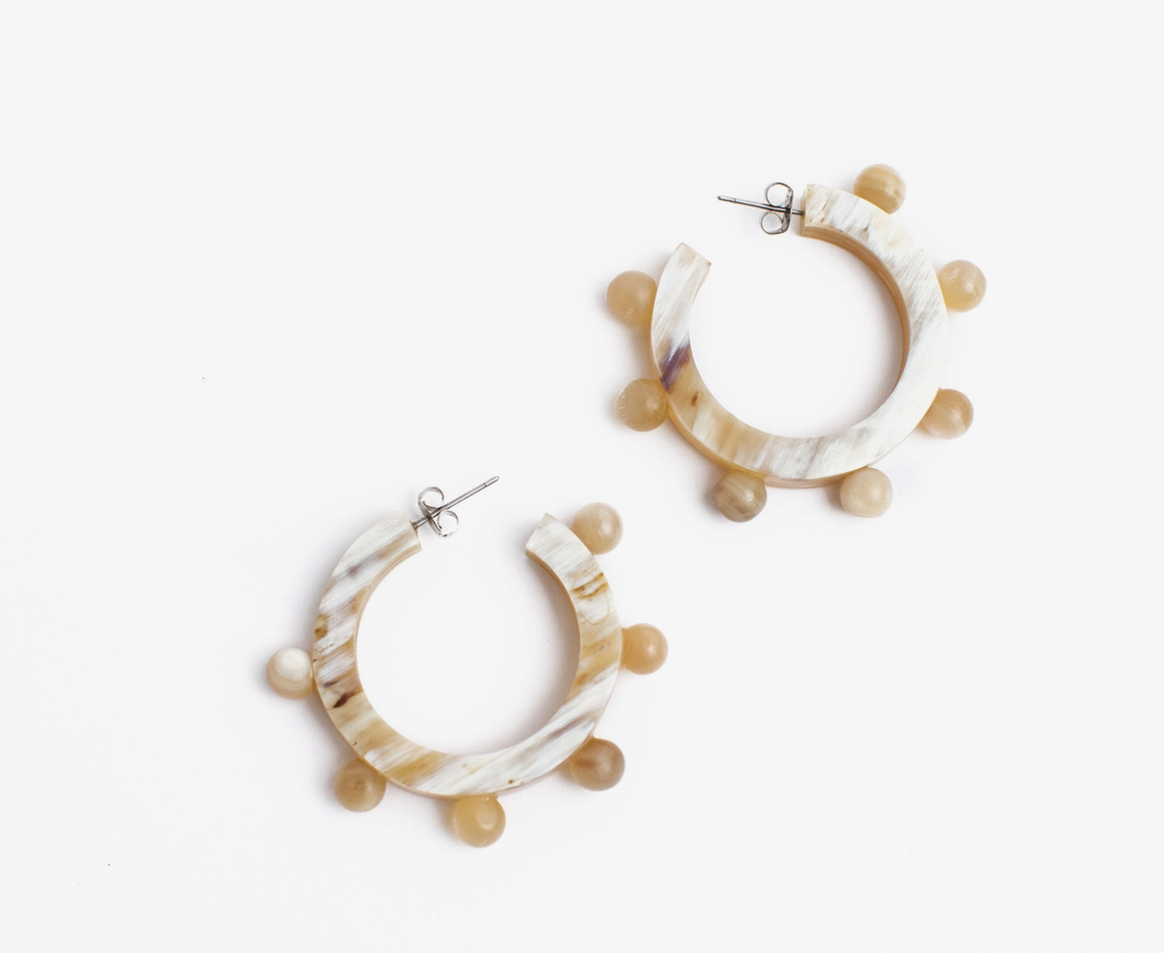 Natural Bead Hoops