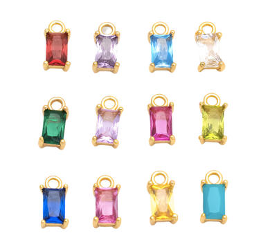 Baguette Birthstone Charm Collection