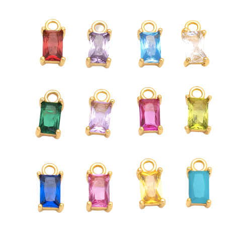 Baguette Birthstone Charm Collection