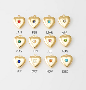 Heart Locket Birthstone Charm Collection