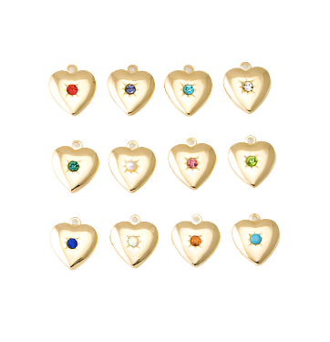 Heart Locket Birthstone Charm Collection