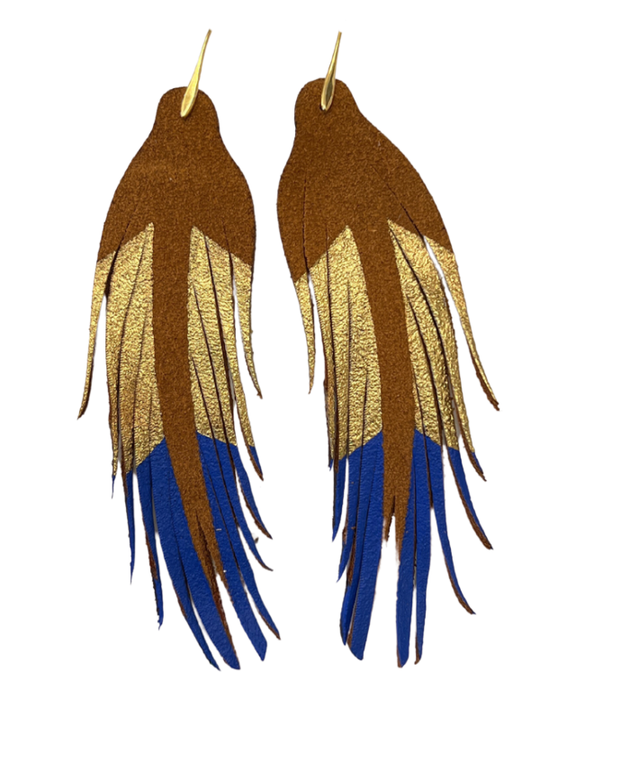 Cobalt + Gold Feathers