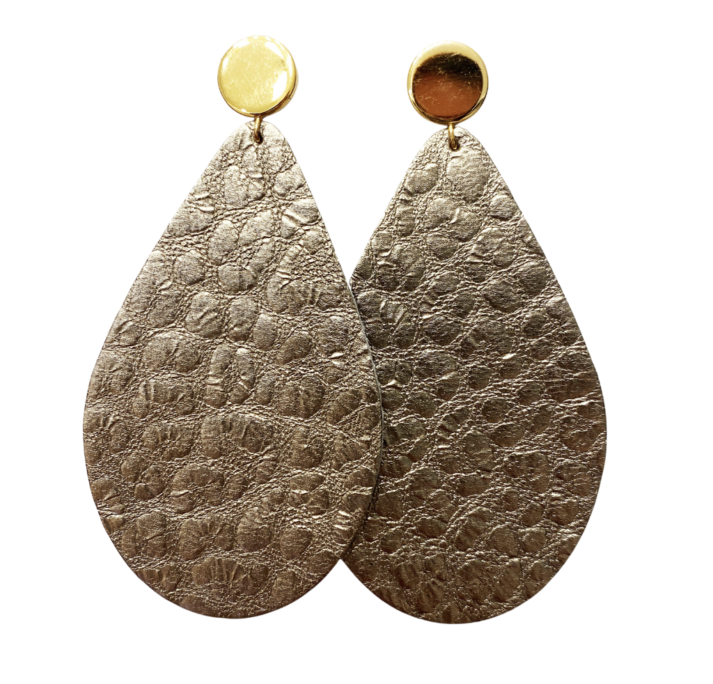 Textured gold with gold stud top