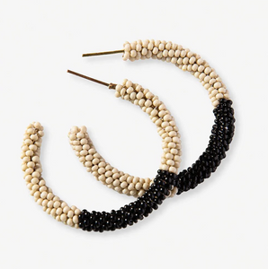 Small Color-block Seed Bead Hoops