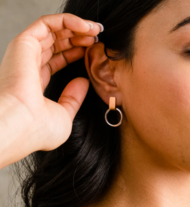 Fonda two-tone drop earrings