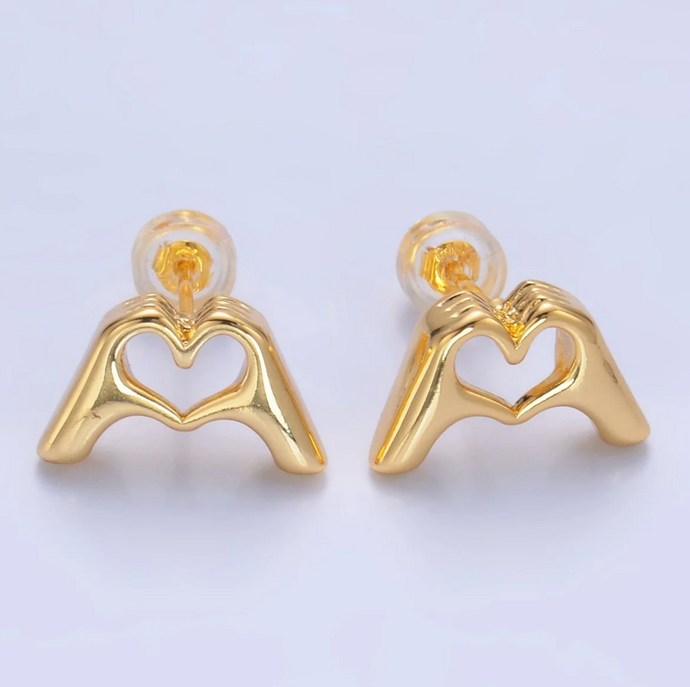 Heart Hand Studs