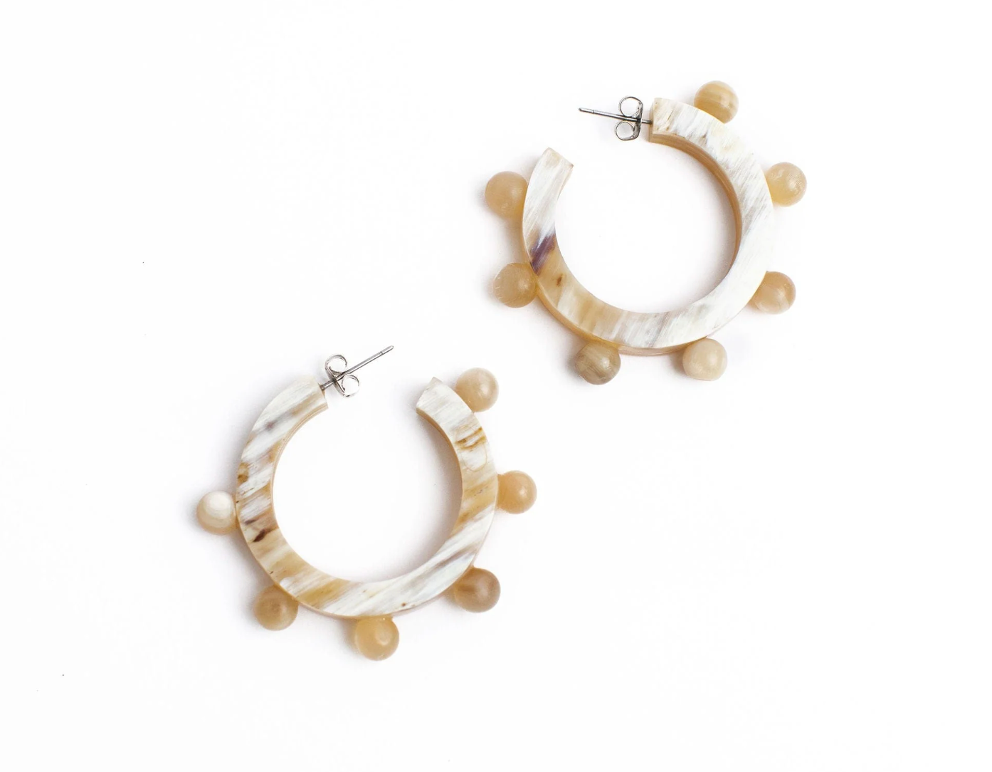 Natural Bead Hoops