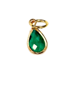 Gold Framed Small Teardrop Glass Charm