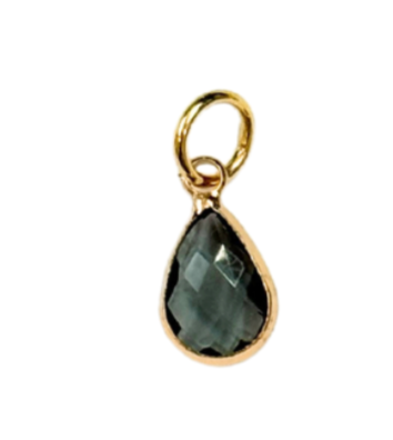 Gold Framed Small Teardrop Glass Charm