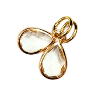 Gold Framed Small Teardrop Glass Charm