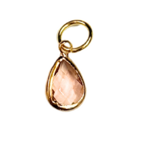 Gold Framed Small Teardrop Glass Charm