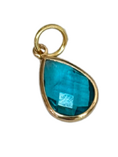 Gold Framed Large Teardrop Glass Charm