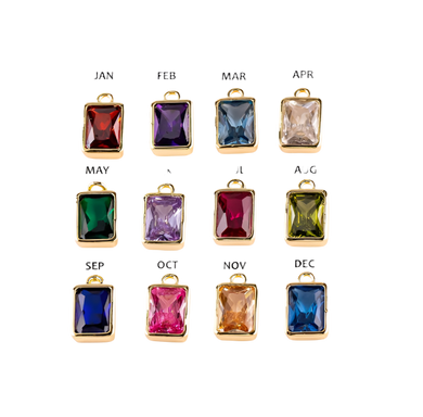 Rectangle Birthstone Charms