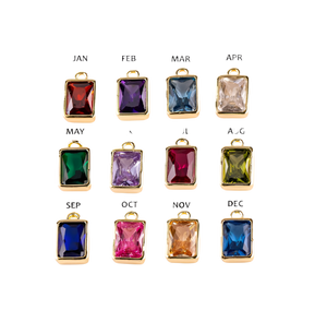 Rectangle Birthstone Charms