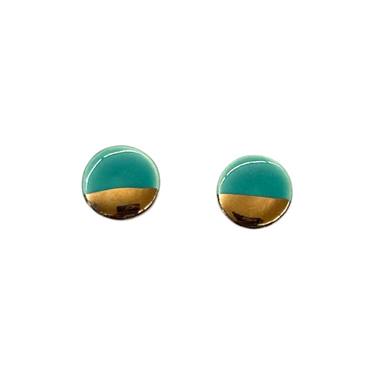 Circle Stud Earrings in Turquoise
