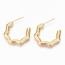 Gold Wave Hoops