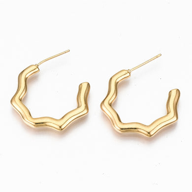 Gold Wave Hoops