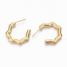 Gold Wave Hoops