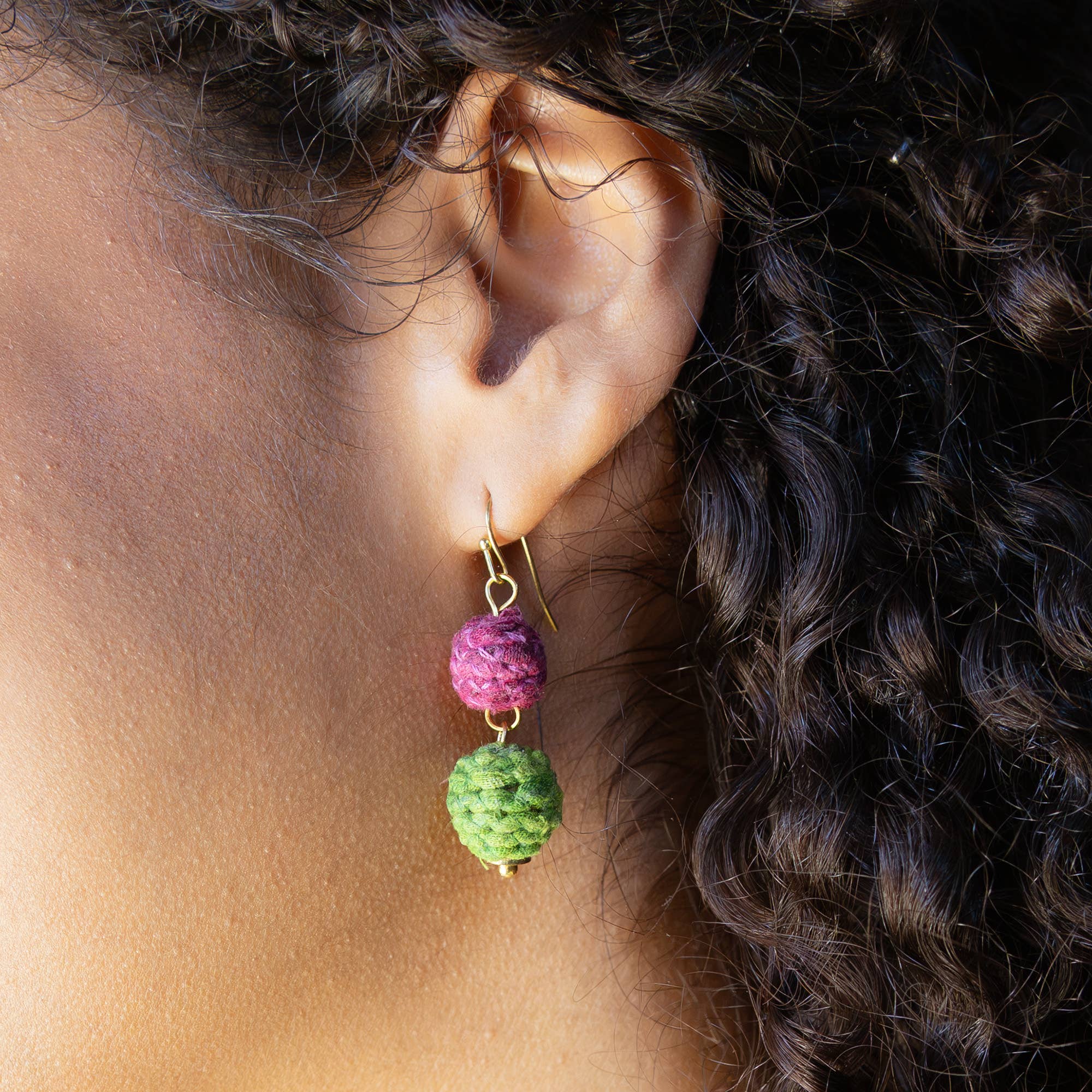 Threaded Kantha Drop Earrings | Bloom