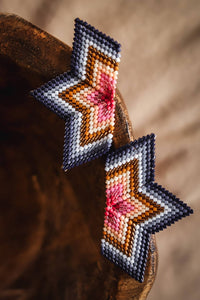 Beaded Half Star Earrings