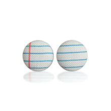 Notebook Fabric Button Earrings