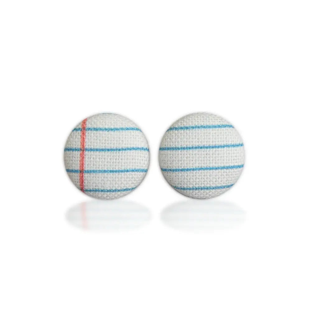 Notebook Fabric Button Earrings