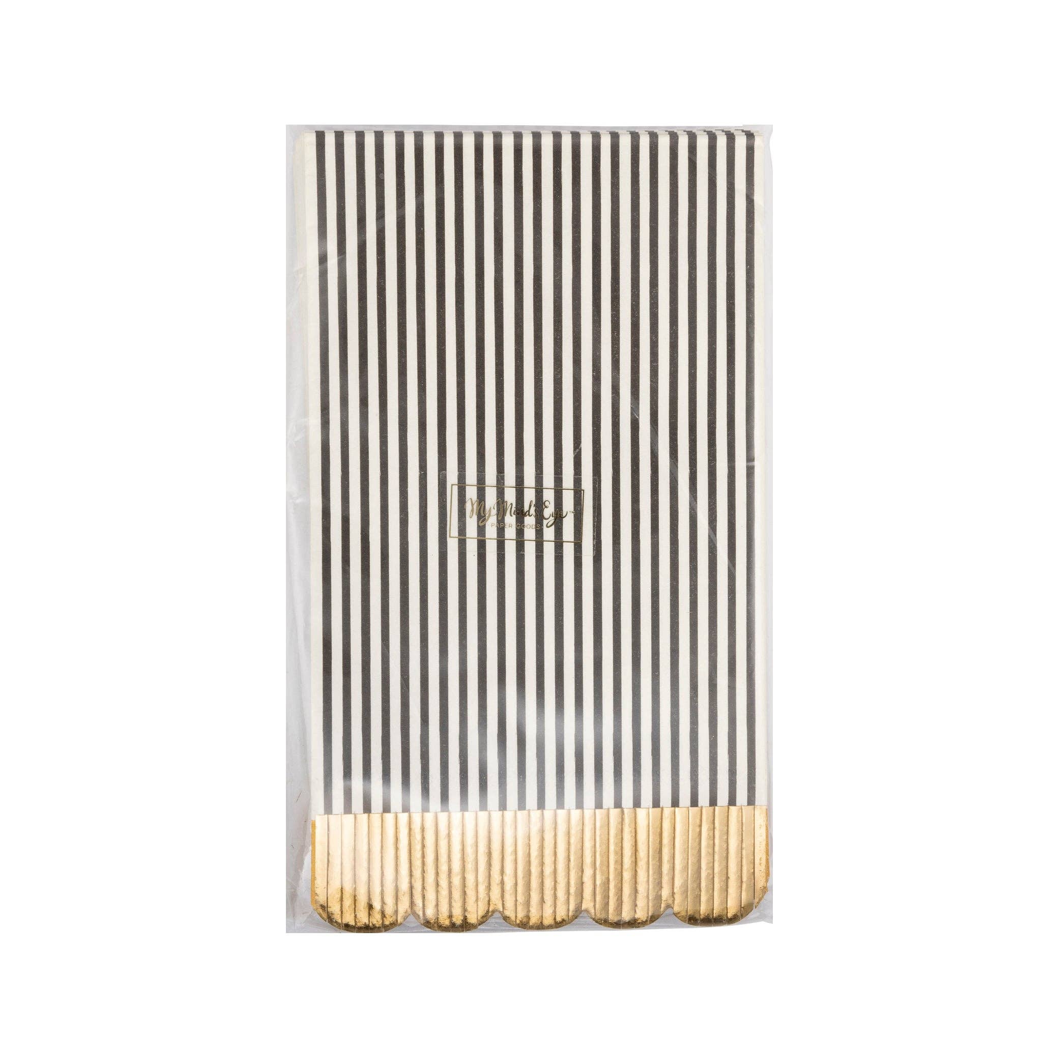Black & Cream Striped Dinner Napkin