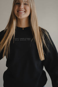 Can't Throw Stones Pullover - Black