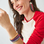 Sage Beaded 10 Strand Stretch Bracelets Multicolor