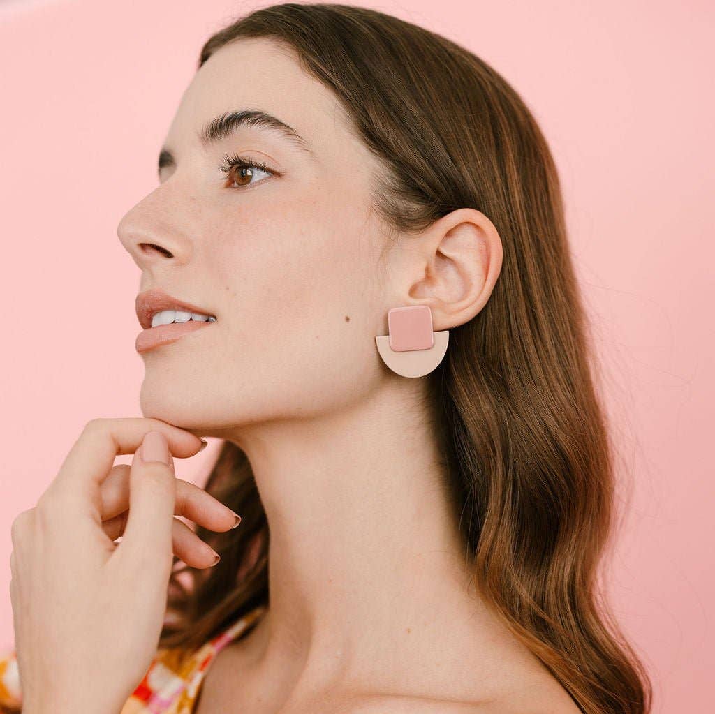 Pink Dome Earrings