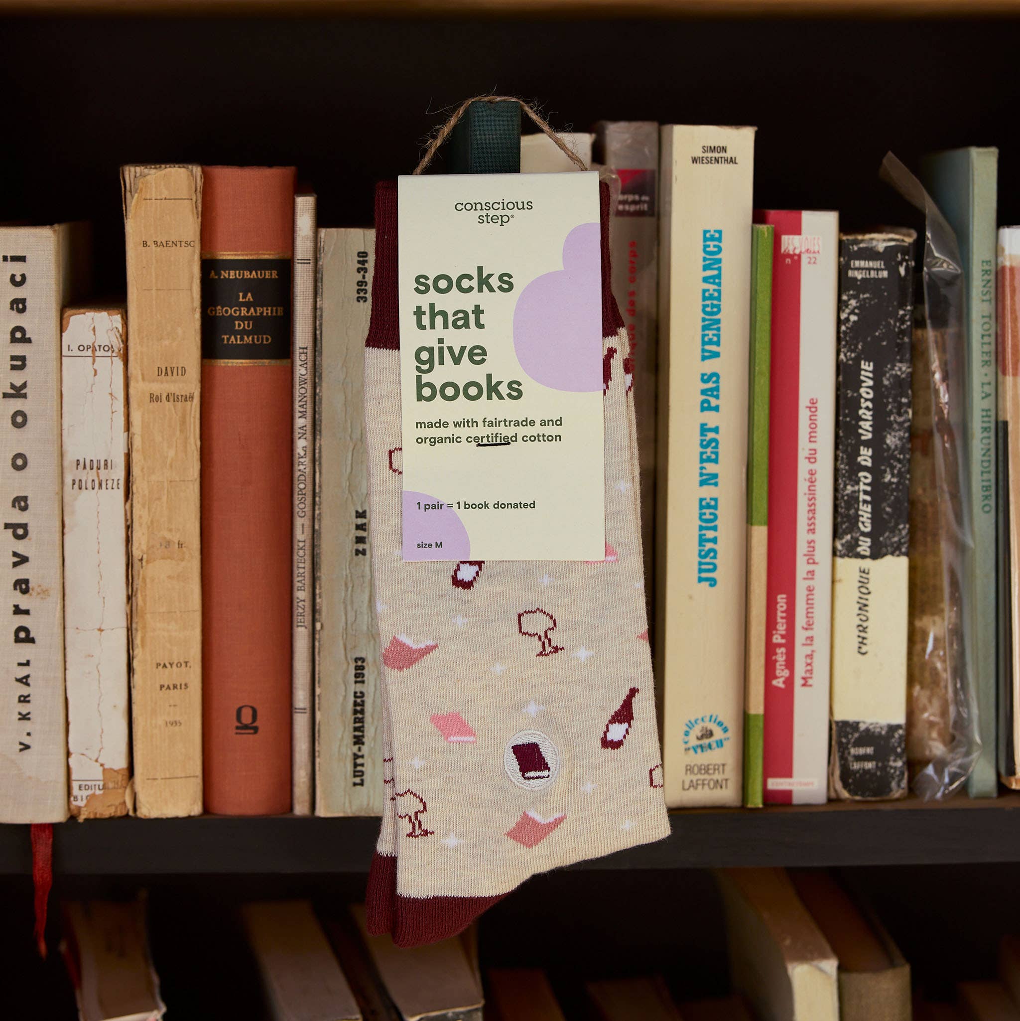 Socks that Give Books (Beige Books and Wine)