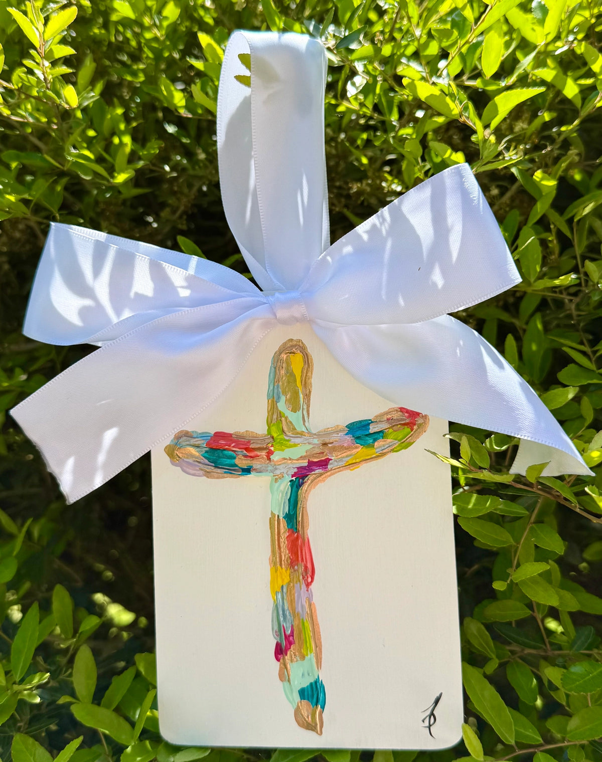 Multicolored Cross Ornament