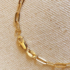 18k Gold Filled Short Link Paperclip Bracelet: 7 inches