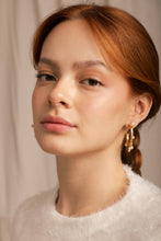 Gold Pearl Studded Hoop Earrings