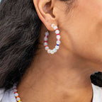 Angela Bead Hoop Earrings