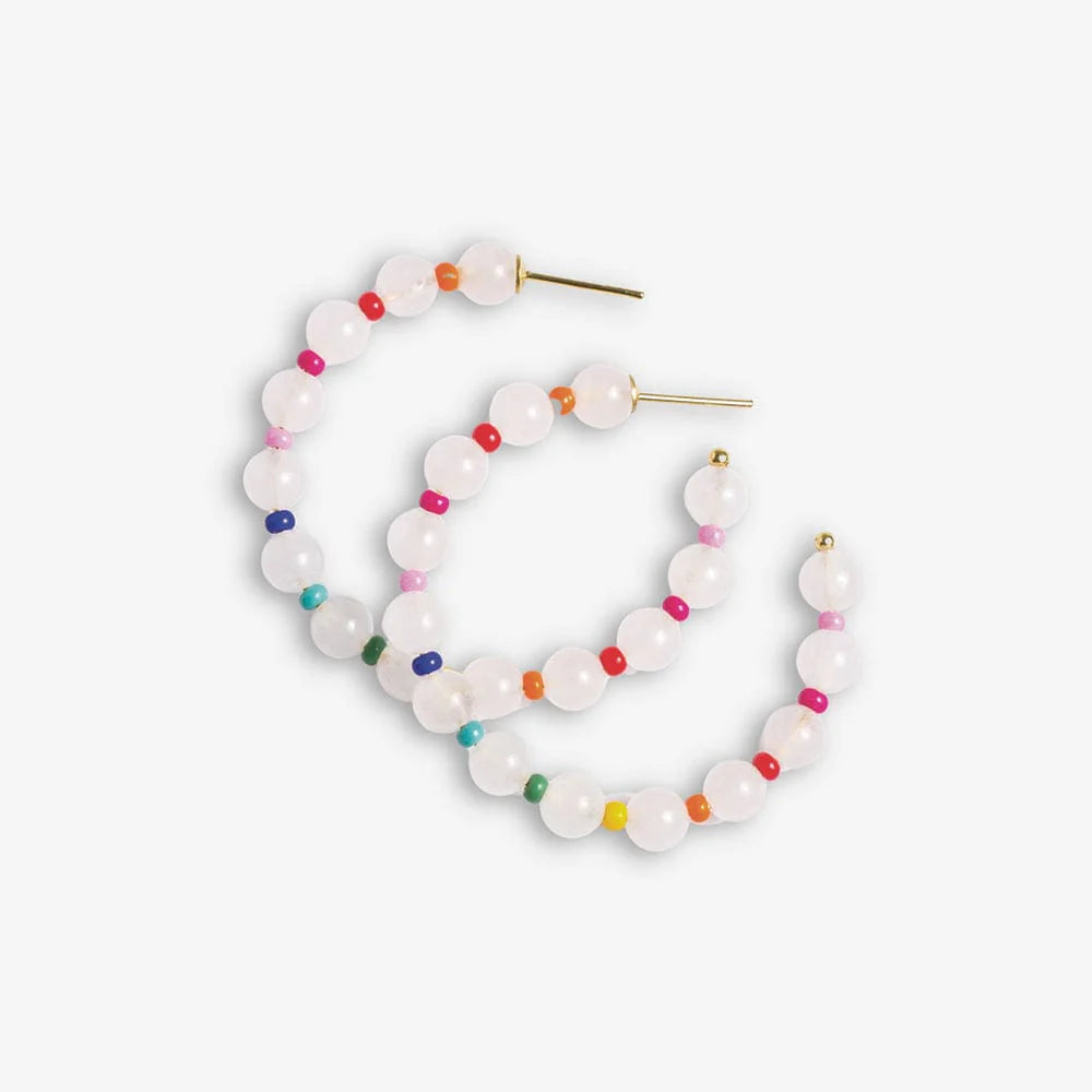 Angela Bead Hoop Earrings