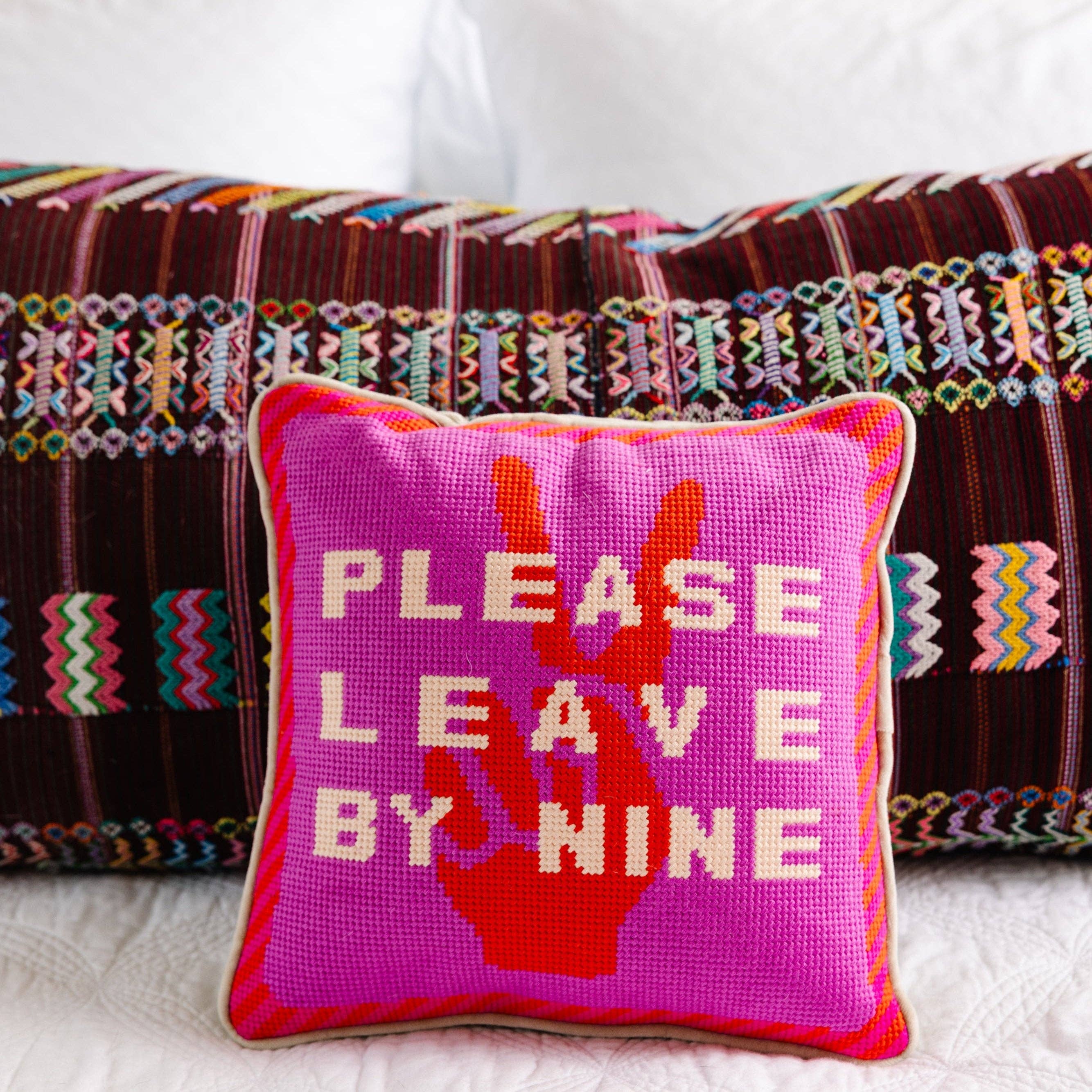 Leave by Nine Needlepoint Pillow | FURBISH
