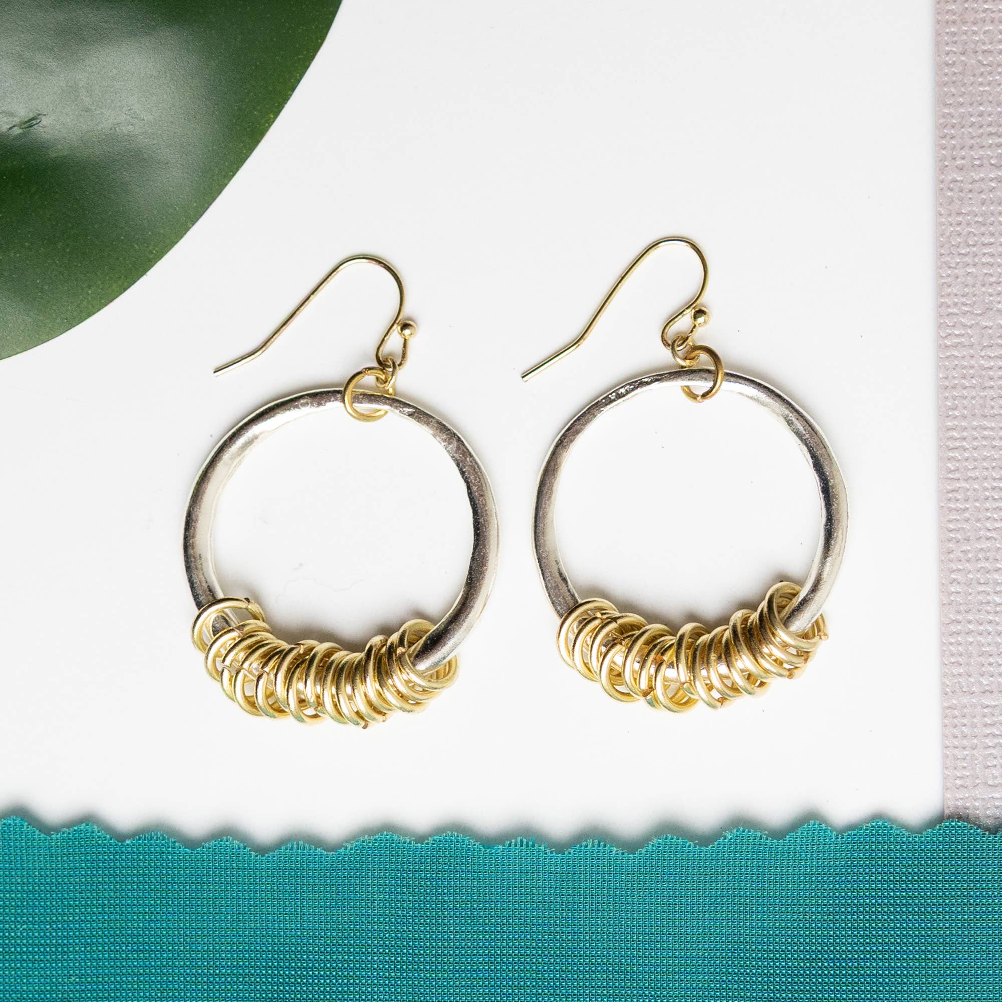 Dangling Circlet Hoops - Mixed Metal