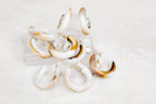 Latte Chunky Lucite Statement Hoop Earrings
