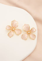 Hope in Bloom Flower Earrings - Misty Rose