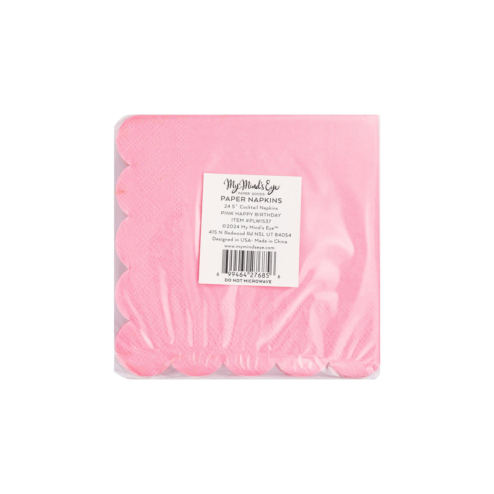 Happy Birthday Pink Paper Cocktail Napkin